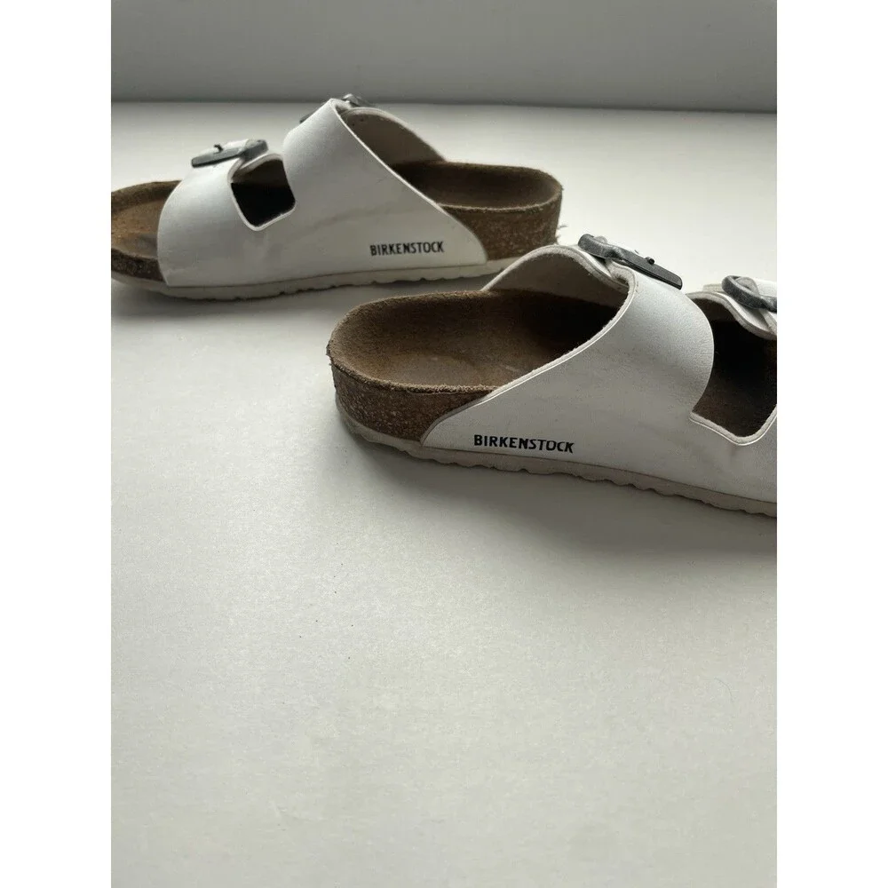 Birkenstock Arizona White Leather Slip On Casual Kids 30 Kids Size 12 Hippie